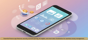 Essential finance app features: security, account syncing, AI insights, and smart data visualization for seamless money management.